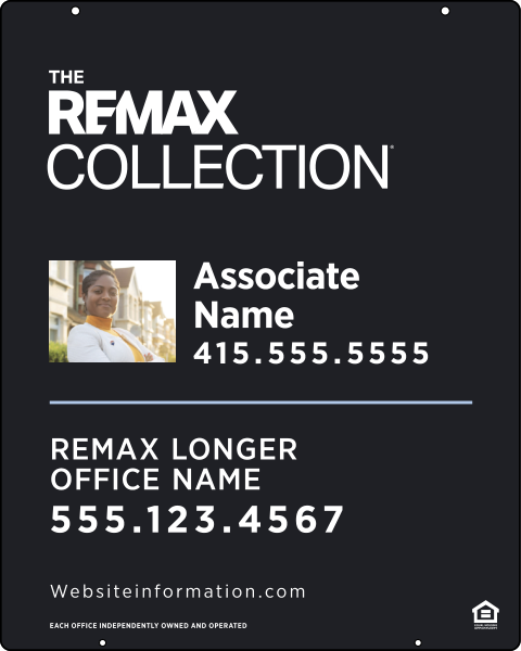 Collection Associate Name w Photo Hanging Sign Panel,  30h x 24w, Steel